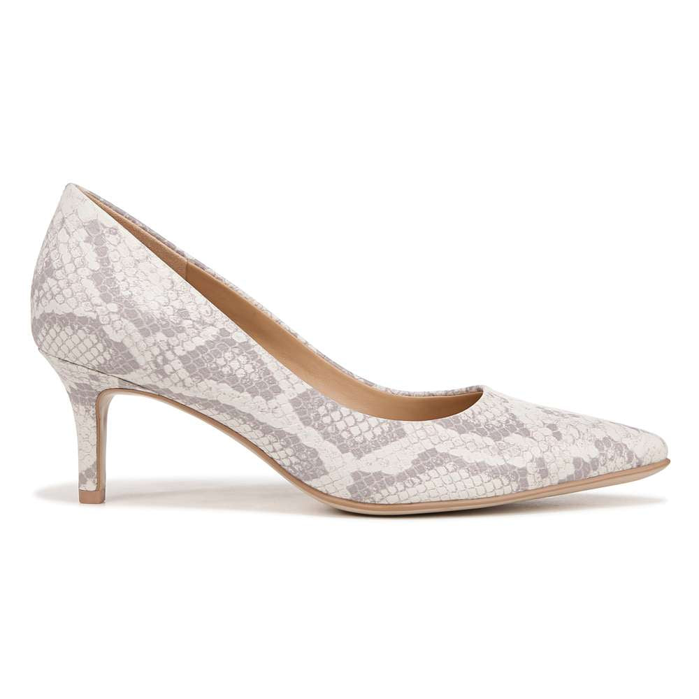 Everly Kitten Heel - White Snake