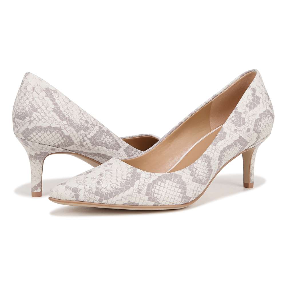 Everly Kitten Heel - White Snake