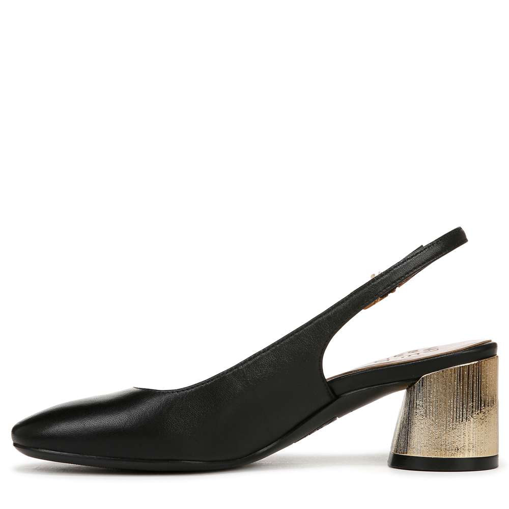 Lane Slingback Pump - Black Leather