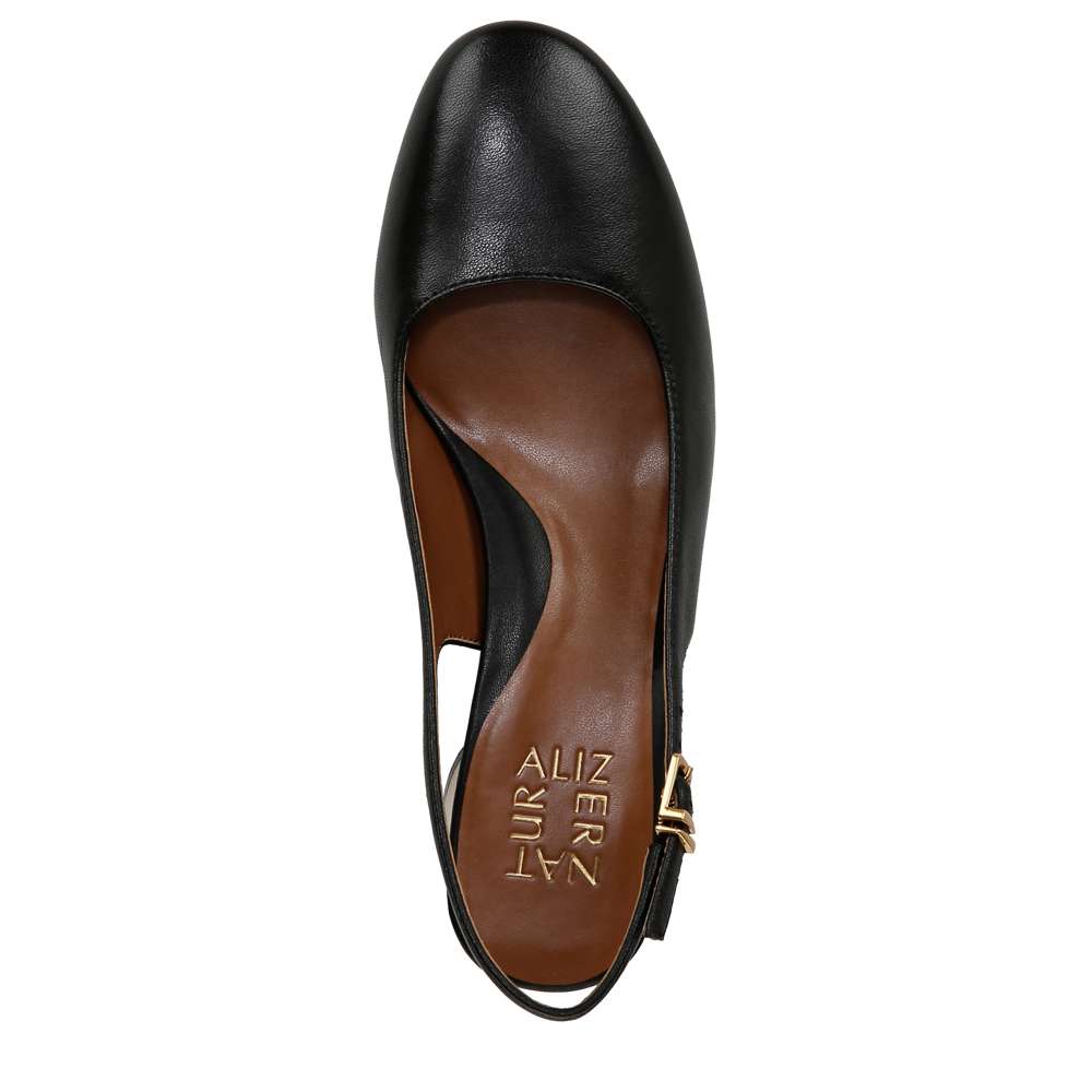 Lane Slingback Pump - Black Leather