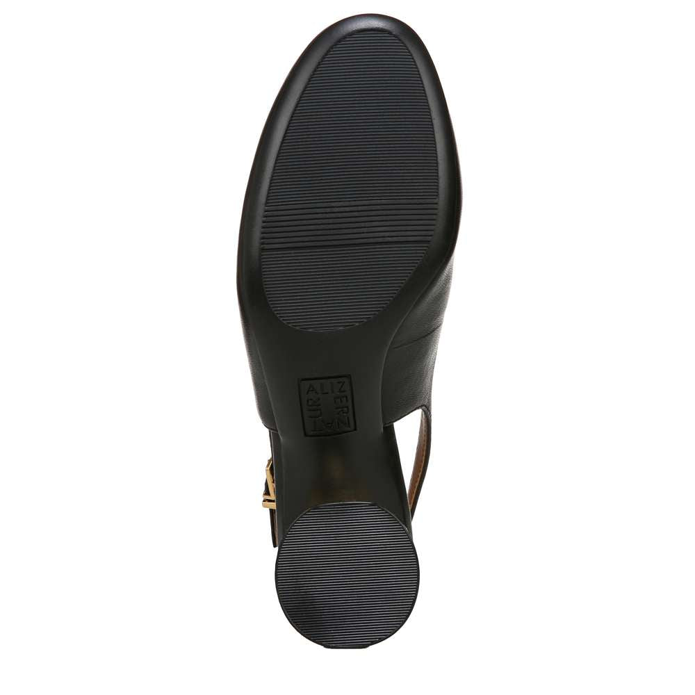 Lane Slingback Pump - Black Leather
