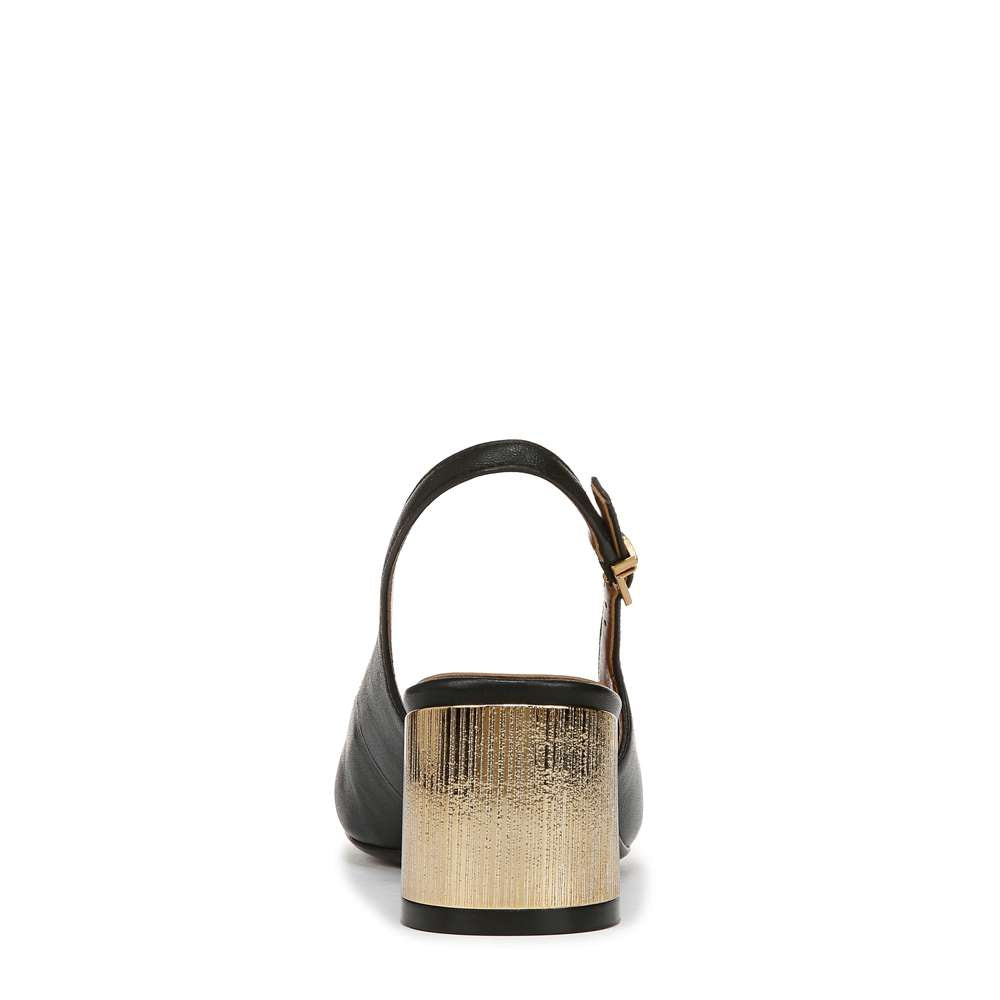 Lane Slingback Pump - Black Leather