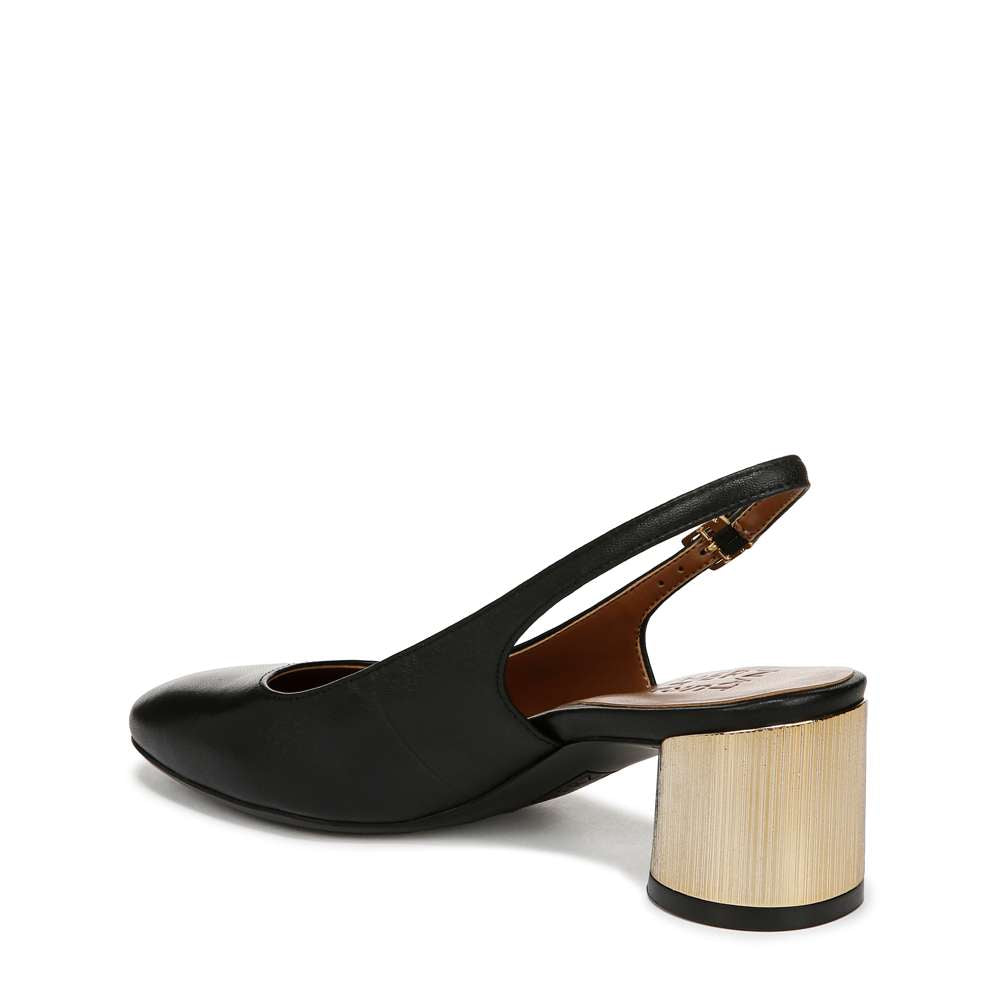 Lane Slingback Pump - Black Leather
