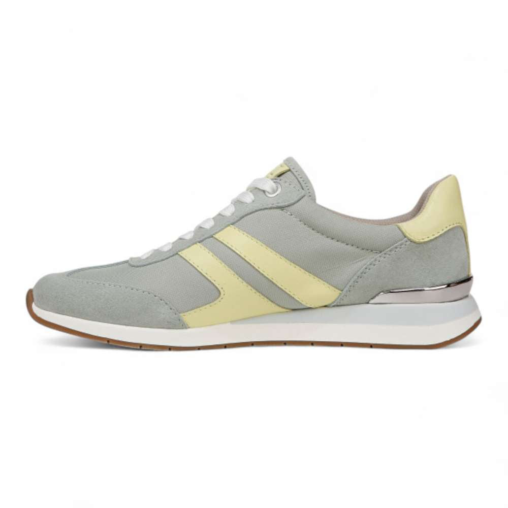 Lorena Lace Up Sneaker - Pistachio Fabric & Suede