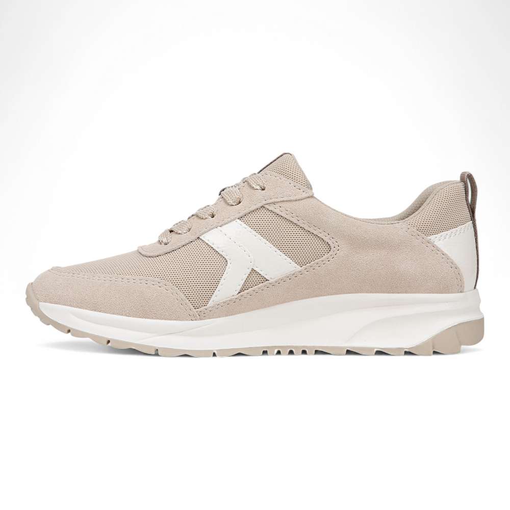Shay Jogger Lace Up Sneaker - White/Beige