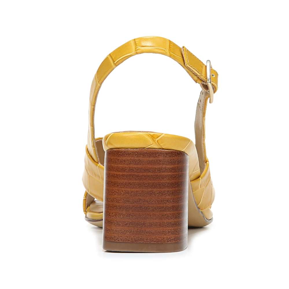 Azalea Block Heel - Yellow Crocco